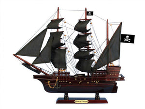 Wooden Captain Kidd's Black Falcon Black Sails Pirate Ship Model 20"