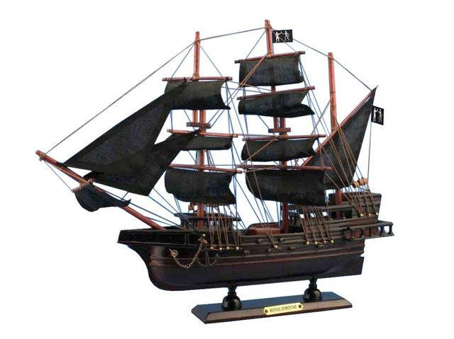 Wooden Black Bart's Royal Fortune Model Pirate Ship 15""