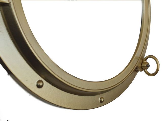 Gold Finish Decorative Ship Porthole Window 24"