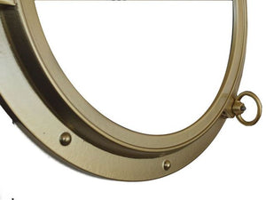 Gold Finish Decorative Ship Porthole Window 24"