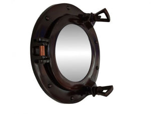 Antique Copper Deluxe Class Porthole Mirror 8''