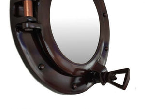 Antique Copper Deluxe Class Porthole Mirror 8''