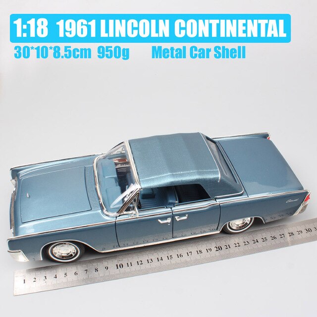 Children's 1:18 ford luxury vintage Deluxe 1961 LINCOLN CONTINENTAL Diecast Vehicle Scale Metal Car toy model souvenir miniature