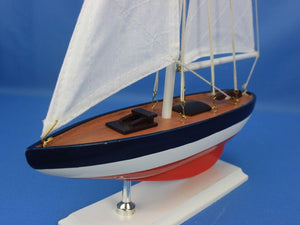 Wooden American Sailer Model Sailboat Decoration 17""