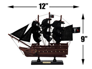 Wooden Blackbeards Queen Annes Revenge Black Sails Model Pirate Ship 12""