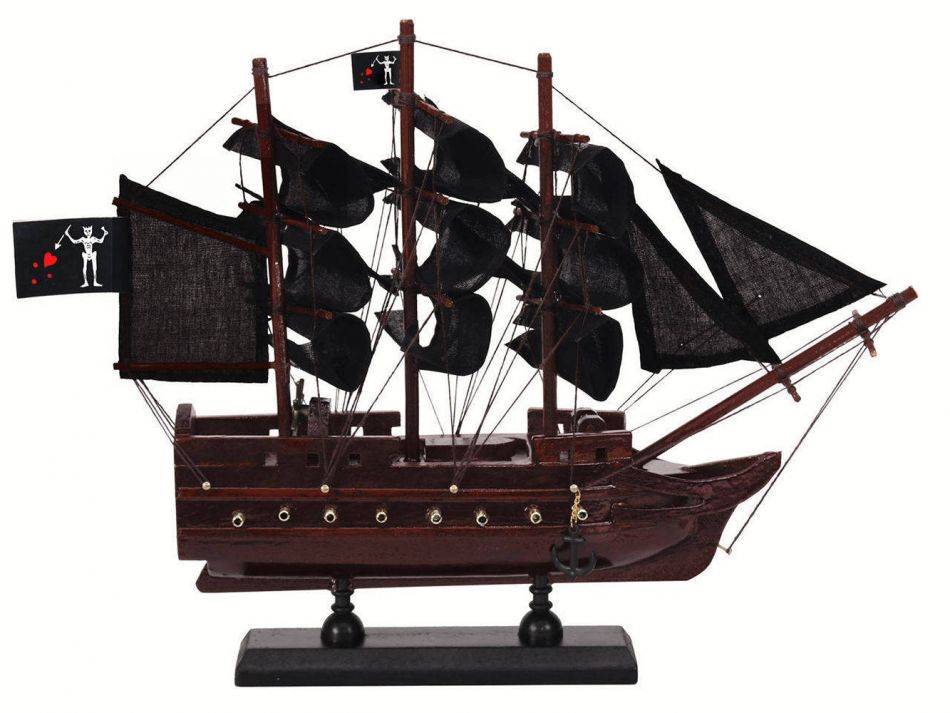 Wooden Blackbeards Queen Annes Revenge Black Sails Model Pirate Ship 12""