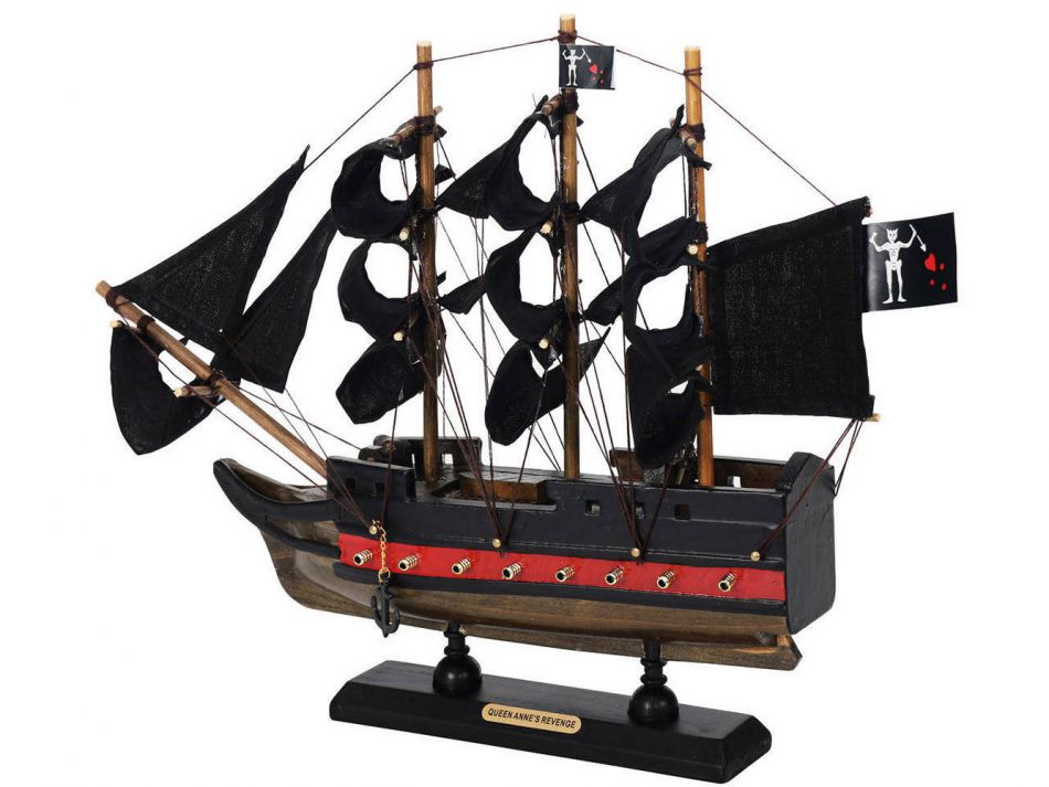 Wooden Blackbeards Queen Annes Revenge Black Sails Limited Model Pirate Ship 12""