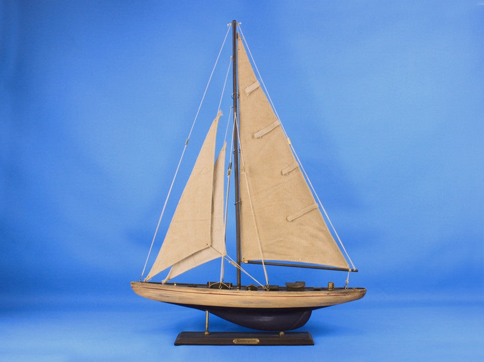 Wooden Rustic Enterprise Limited Model Sailboat Decoration 27"