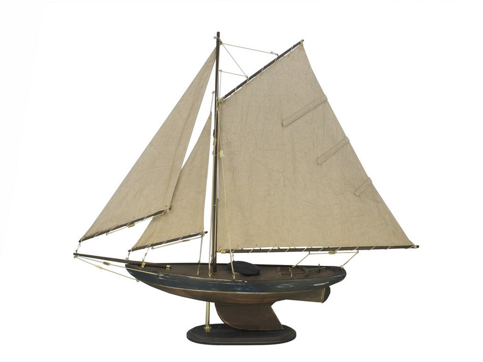 Wooden Rustic Newport Sloop Model Sailboat Decoration 30"