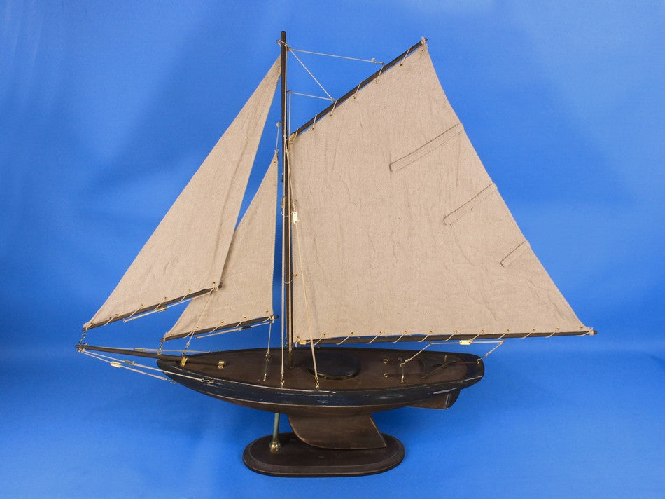 Wooden Rustic Newport Sloop Model Sailboat Decoration 30"