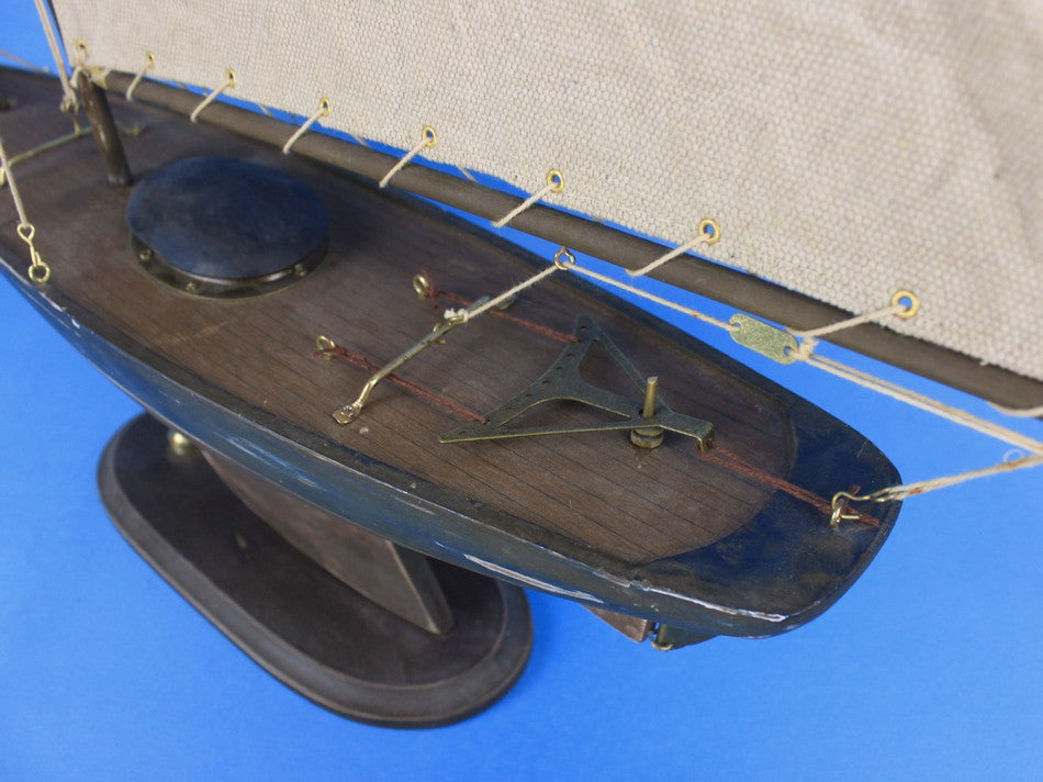 Wooden Rustic Newport Sloop Model Sailboat Decoration 30"