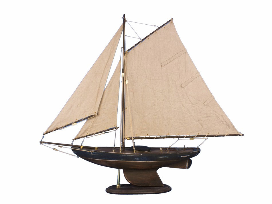 Wooden Rustic Newport Sloop Model Sailboat Decoration 30"