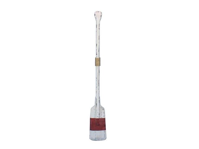 Wooden Rustic Manhattan Beach Decorative Rowing Boat Oar w/ Hooks 36""