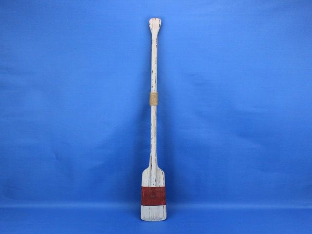 Wooden Rustic Manhattan Beach Decorative Rowing Boat Oar w/ Hooks 36""