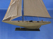 Load image into Gallery viewer, Wooden Rustic Intrepid Model Sailboat Decoration 60&quot;