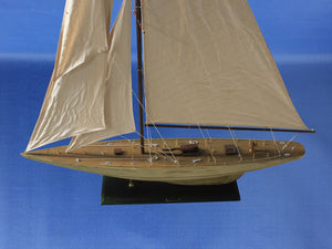 Wooden Rustic Intrepid Model Sailboat Decoration 60"