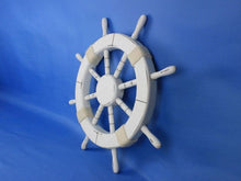 Load image into Gallery viewer, Rustic White Decorative Ship Wheel 18