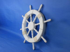 Rustic White Decorative Ship Wheel 18