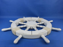 Load image into Gallery viewer, Rustic White Decorative Ship Wheel 18