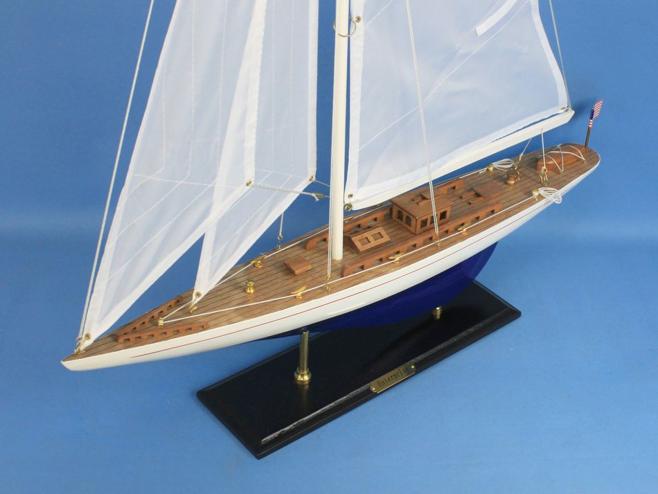 Wooden Enterprise Model Sailboat Decoration 35"