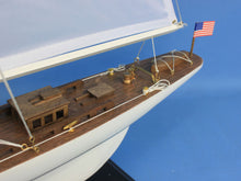 Load image into Gallery viewer, Wooden Intrepid Model Sailbaot Decoration 35&quot;