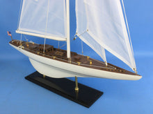 Load image into Gallery viewer, Wooden Intrepid Model Sailbaot Decoration 35&quot;