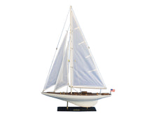 Load image into Gallery viewer, Wooden Intrepid Model Sailbaot Decoration 35&quot;