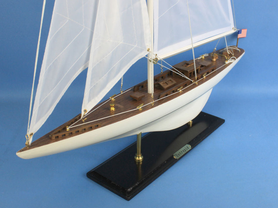 Wooden Intrepid Model Sailbaot Decoration 35"