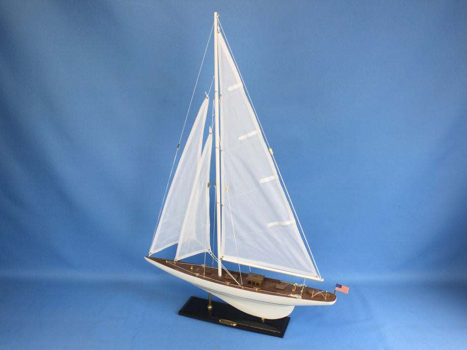 Wooden Intrepid Model Sailbaot Decoration 35"