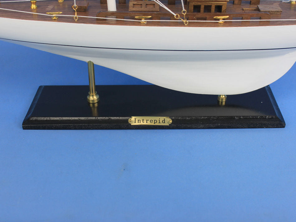 Wooden Intrepid Model Sailbaot Decoration 35"