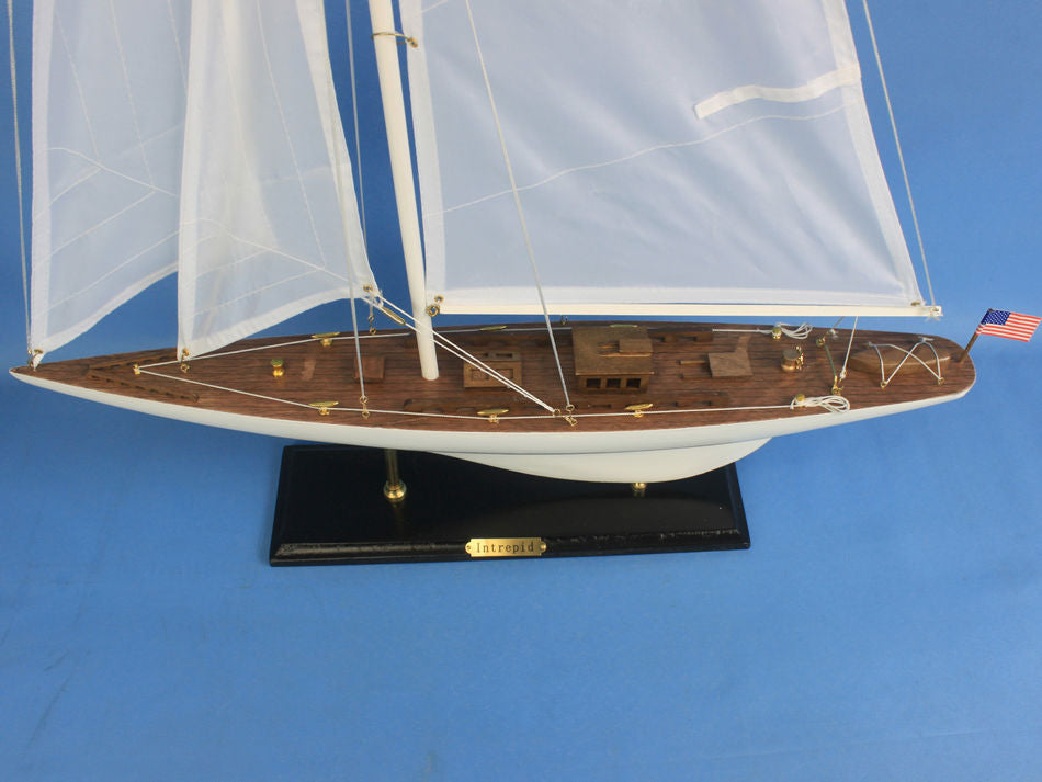 Wooden Intrepid Model Sailbaot Decoration 35"