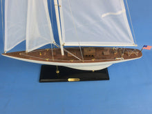 Load image into Gallery viewer, Wooden Intrepid Model Sailbaot Decoration 35&quot;