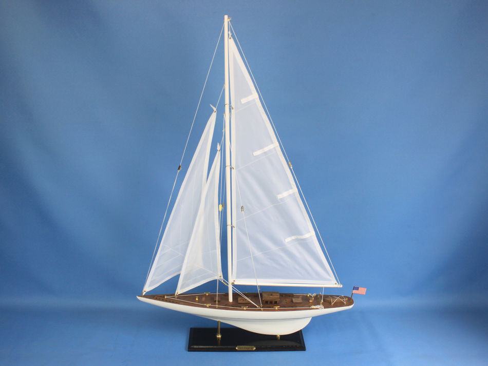 Wooden Intrepid Model Sailbaot Decoration 35"