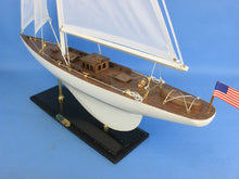 Load image into Gallery viewer, Wooden Intrepid Model Sailbaot Decoration 35&quot;