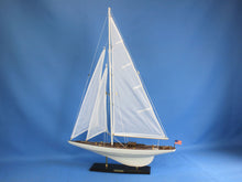 Load image into Gallery viewer, Wooden Intrepid Model Sailbaot Decoration 35&quot;