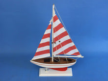 Load image into Gallery viewer, Wooden Red Striped Pacific Sailer Model Sailboat Decoration 17&quot;&quot;