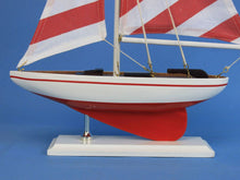 Load image into Gallery viewer, Wooden Red Striped Pacific Sailer Model Sailboat Decoration 17&quot;&quot;