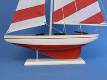 Load image into Gallery viewer, Wooden Red Striped Pacific Sailer Model Sailboat Decoration 25&quot;&quot;