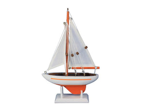 Wooden Orange Pacific Sailer Model Sailboat Decoration 9""