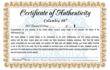 Load image into Gallery viewer, Wooden Columbia Model Sailboat Decoration 80&quot;