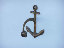 Load image into Gallery viewer, Antique Brass Hanging Anchor Bell 8&quot;