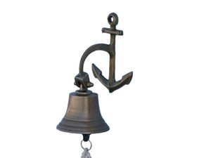 Antique Brass Hanging Anchor Bell 8"