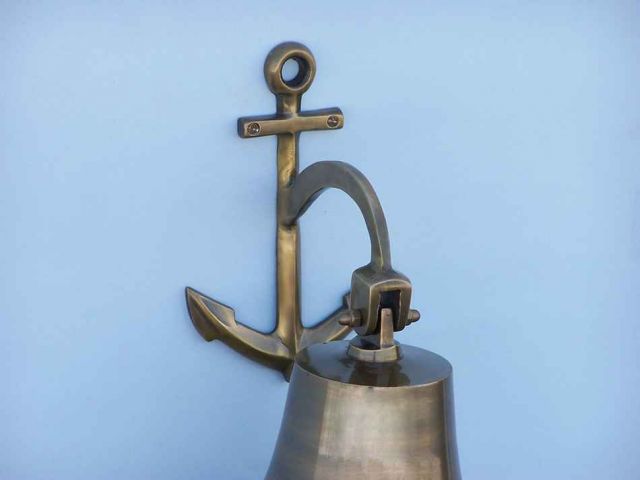 Antique Brass Hanging Anchor Bell 12"