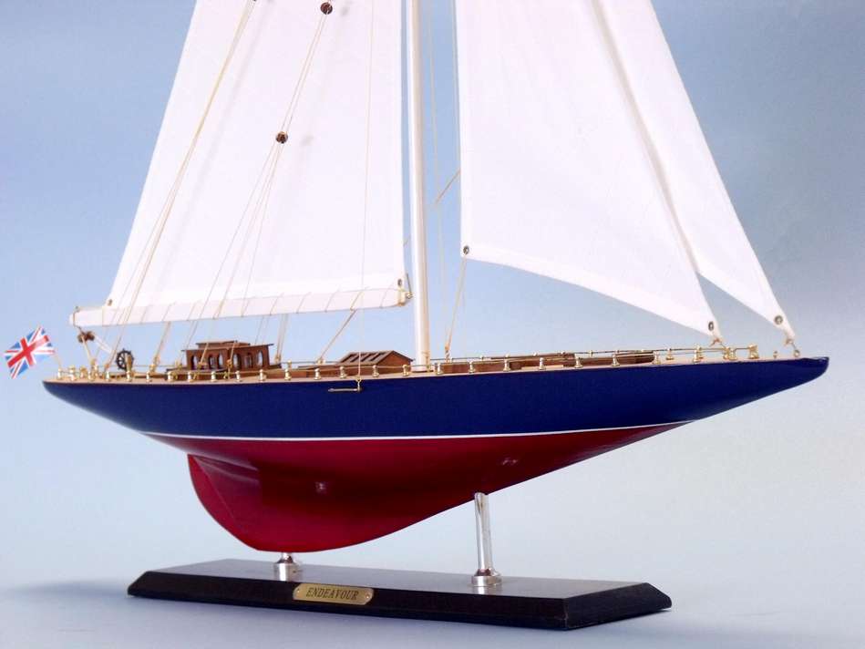 Wooden Endeavour Limited Model Sailboat Decoration 35"