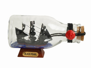 Black Pearl Pirate Ship in a Glass Bottle 5""