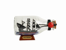 Load image into Gallery viewer, Captain Hook&#39;s Jolly Roger from Peter Pan Pirate Ship in a Glass Bottle 5&quot;&quot;