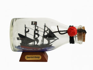 Blackbeard's Queen Anne's Revenge Pirate Ship in a Glass Bottle 5""