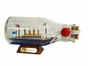 Titanic Model Ship in a Glass Bottle 5""