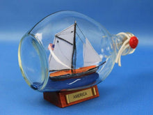 Load image into Gallery viewer, America Sailboat in a Glass Bottle 7&quot;&quot;