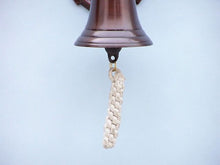 Load image into Gallery viewer, Antique Copper Hanging Ship Wheel Bell 7&quot;